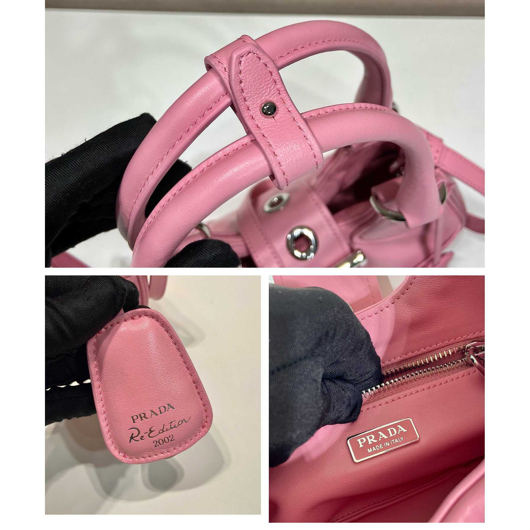 Prada Moon Re-Nylon And Leather Bag(22.5-16-7.5cm) - 