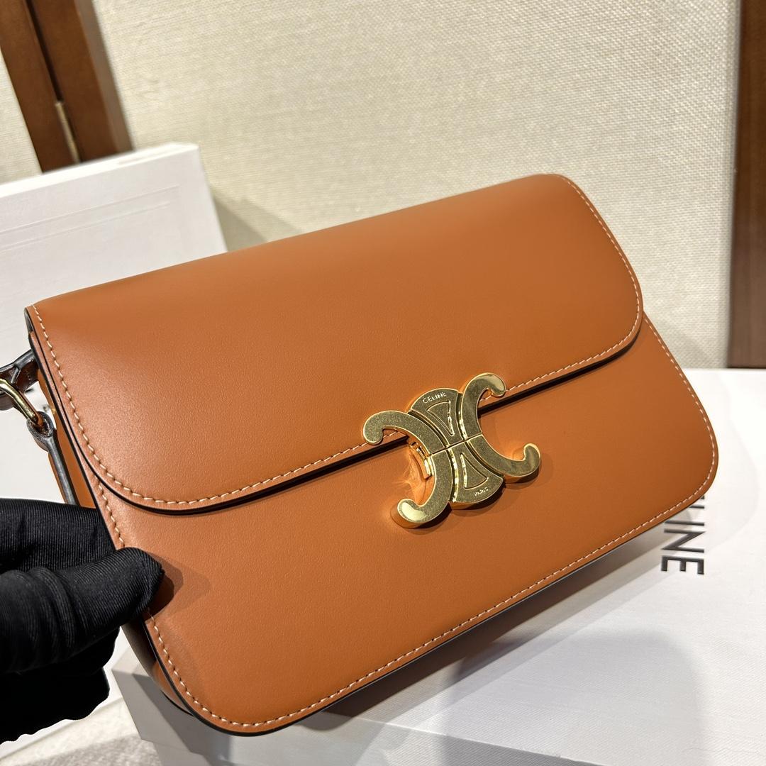 Celine Classique Triomphe Bag In Natural Calfskin     - 