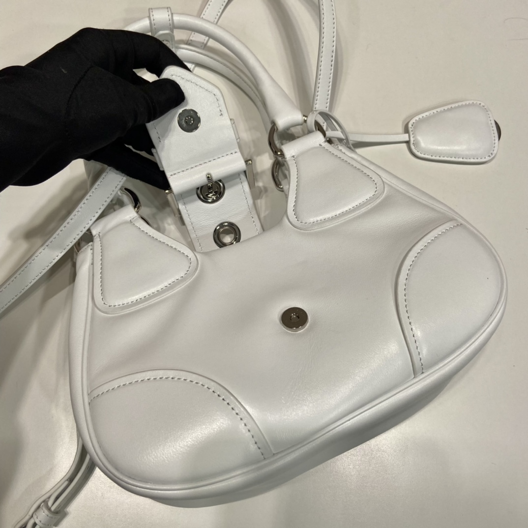 Prada Moon Re-Nylon And Leather Bag(22.5-16-7.5cm) - PerfectKickZ