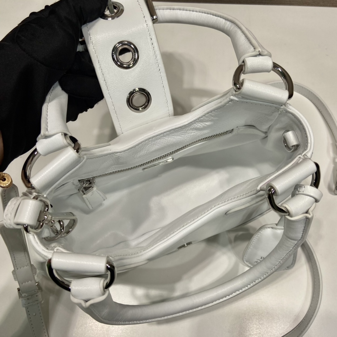 Prada Moon Re-Nylon And Leather Bag(22.5-16-7.5cm) - 