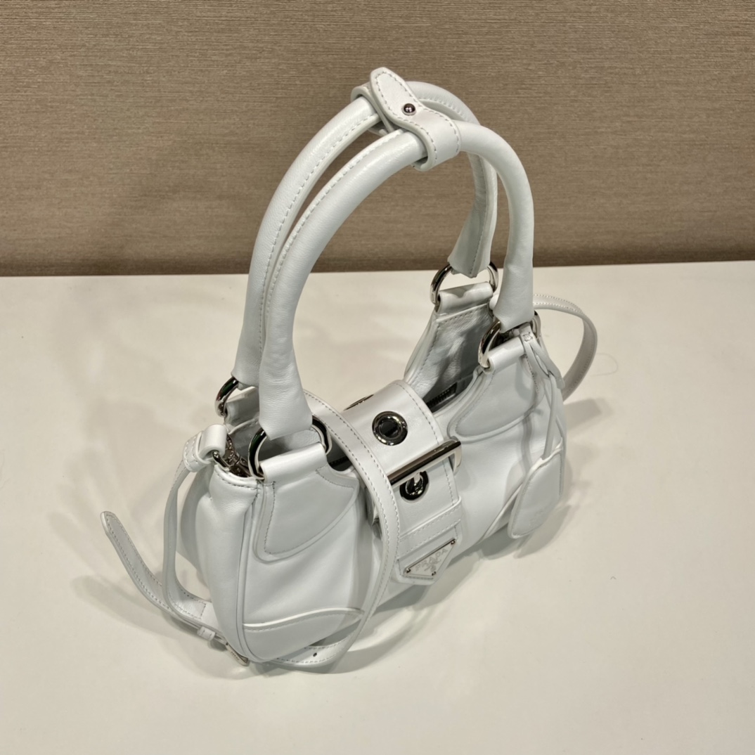 Prada Moon Re-Nylon And Leather Bag(22.5-16-7.5cm) - 