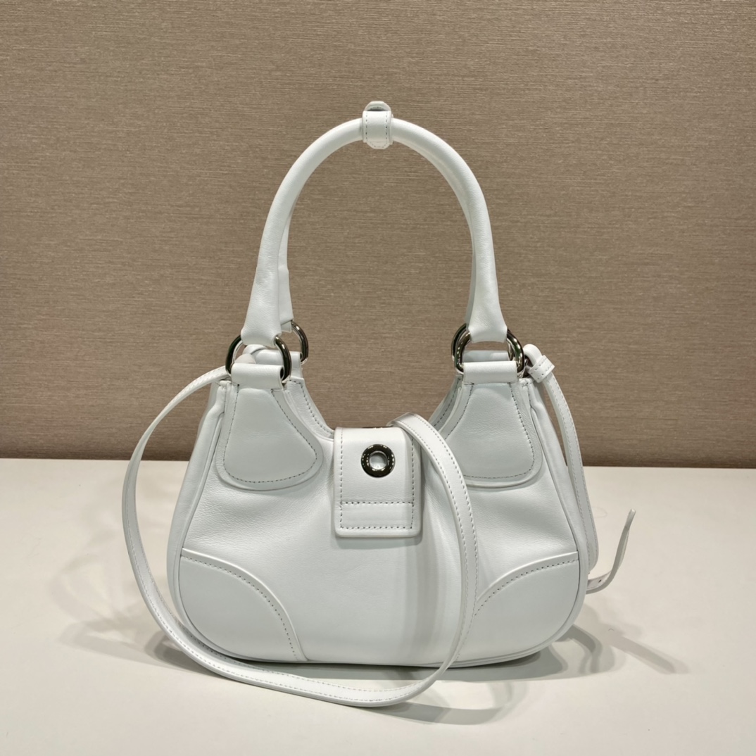 Prada Moon Re-Nylon And Leather Bag(22.5-16-7.5cm) - 