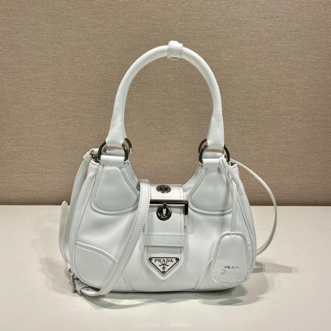 Prada Moon Re-Nylon And Leather Bag(22.5-16-7.5cm) - PerfectKickZ