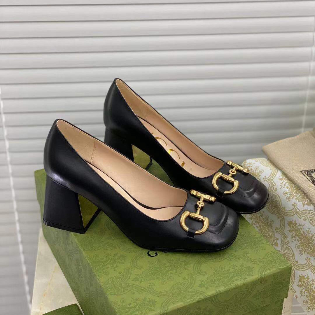 Gucci Women's Mid-heel Pump With Horsebit - PerfectKickZ