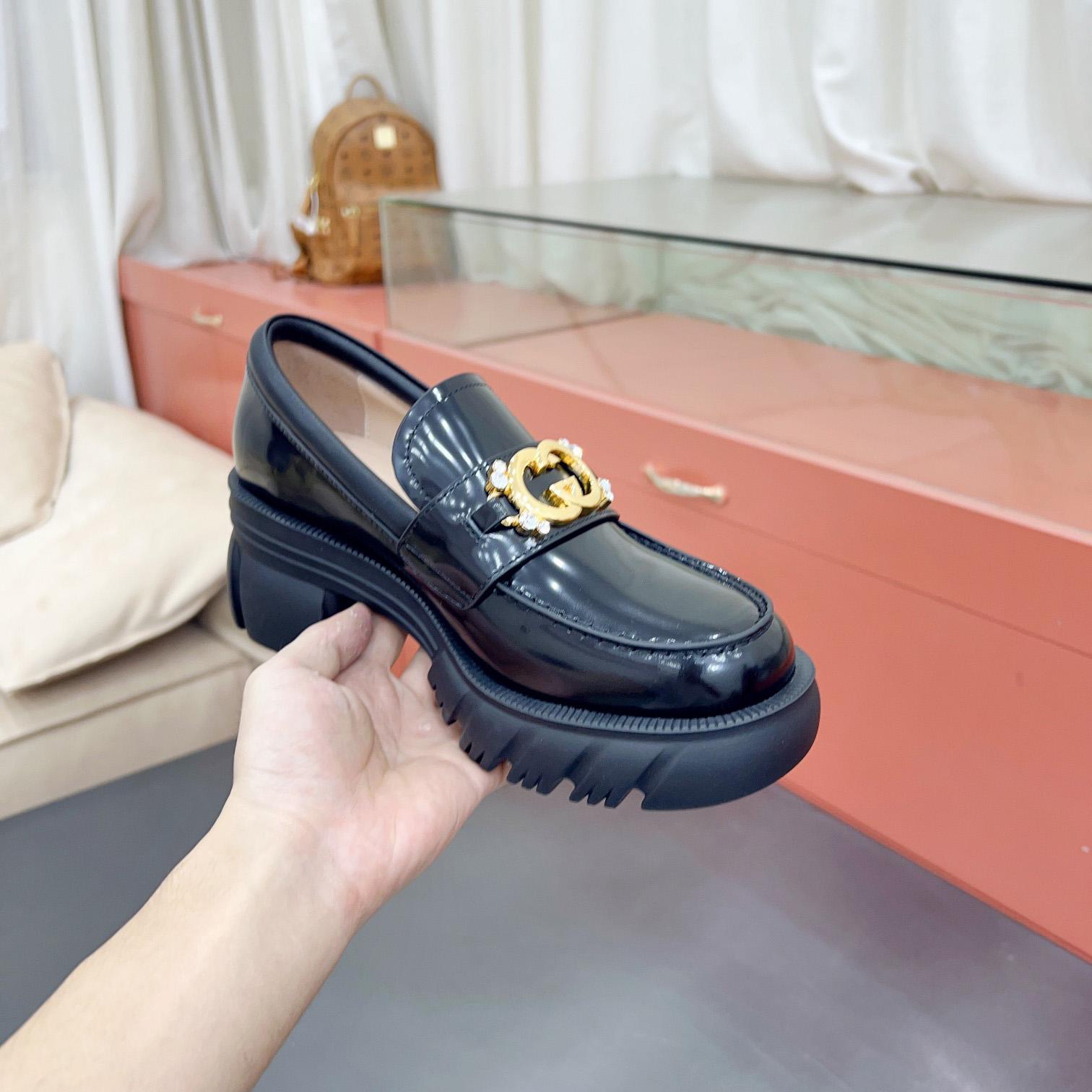 Gucci Women's Lug Sole Interlocking G Loafer - PerfectKickZ