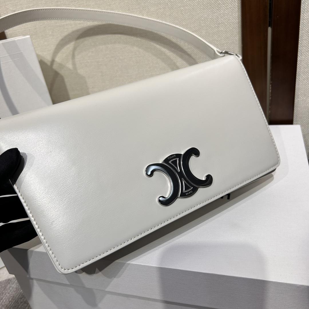 Celine Trapeze Triomphe Bag In Shiny Calfskin - 
