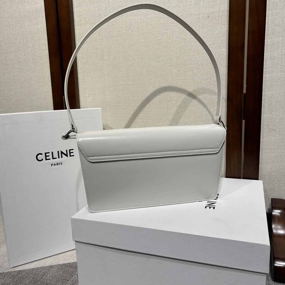 Celine Trapeze Triomphe Bag In Shiny Calfskin - 