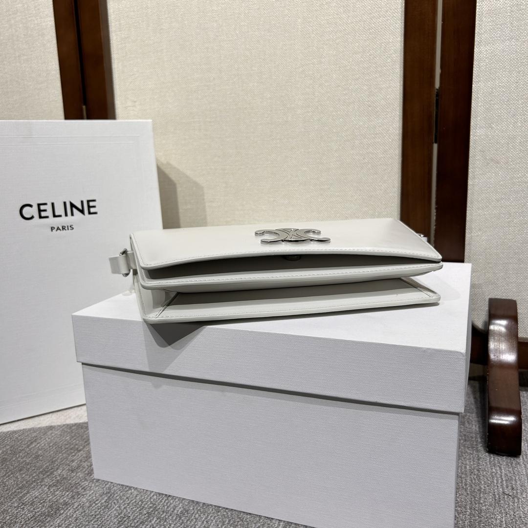 Celine Trapeze Triomphe Bag In Shiny Calfskin - 