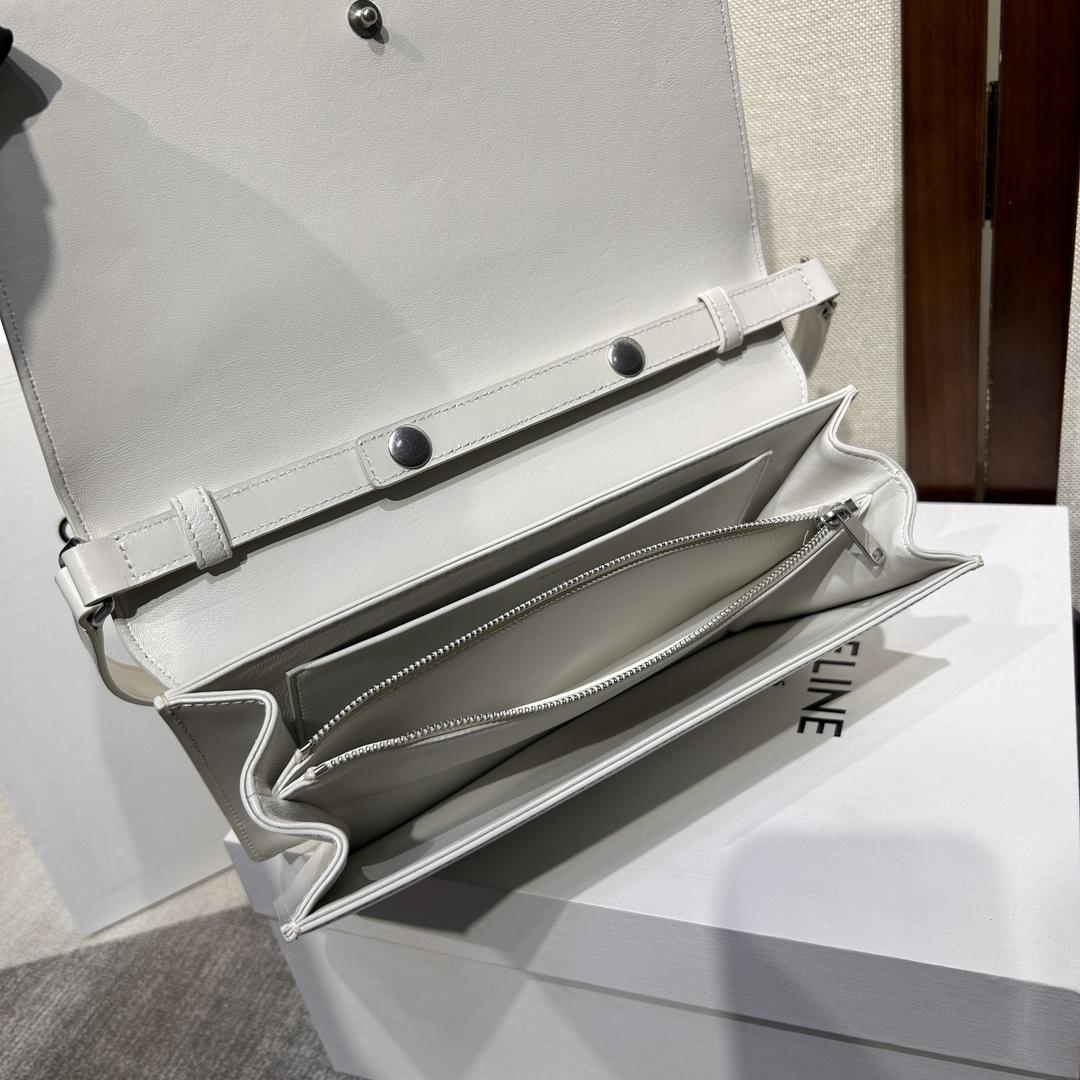 Celine Trapeze Triomphe Bag In Shiny Calfskin - 