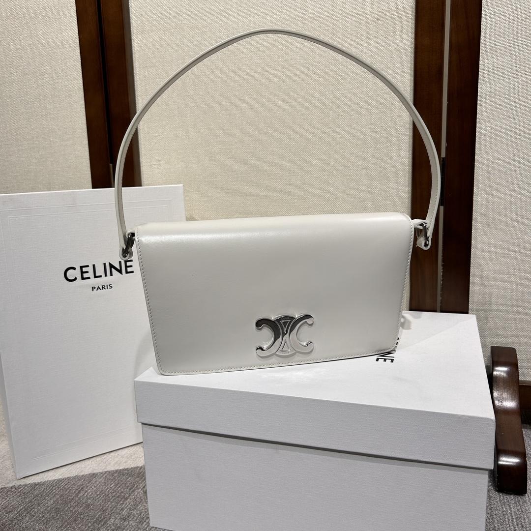 Celine Trapeze Triomphe Bag In Shiny Calfskin - PerfectKickZ