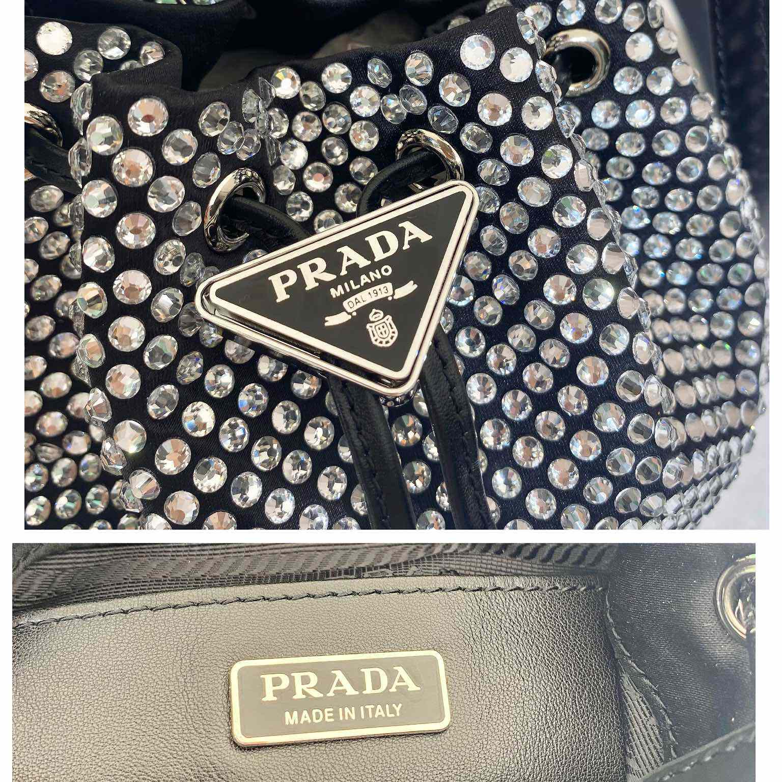 Prada Satin Mini-Bag With Crystals(16-21-10cm) - PerfectKickZ