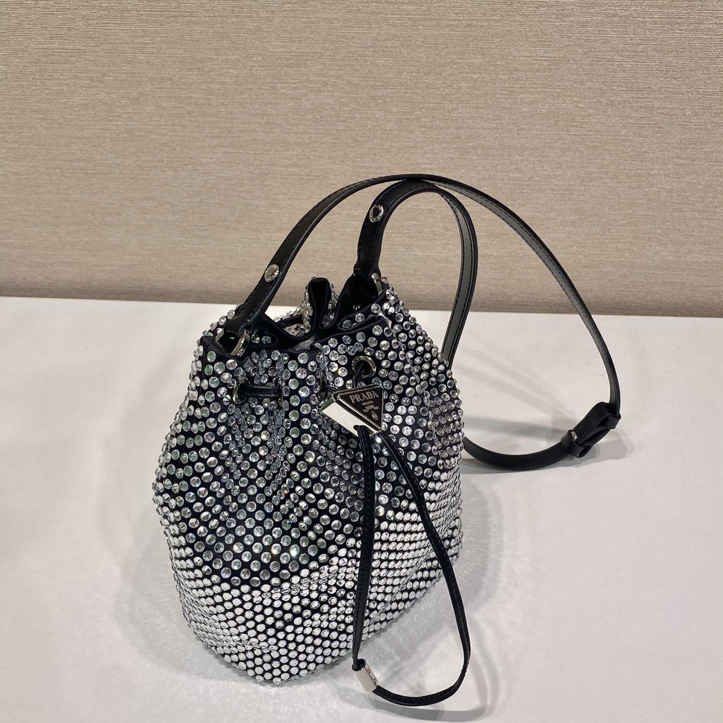 Prada Satin Mini-Bag With Crystals(16-21-10cm) - PerfectKickZ