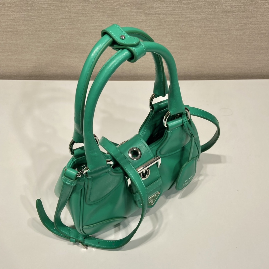 Prada Moon Re-Nylon And Leather Bag(22.5-16-7.5cm) - PerfectKickZ