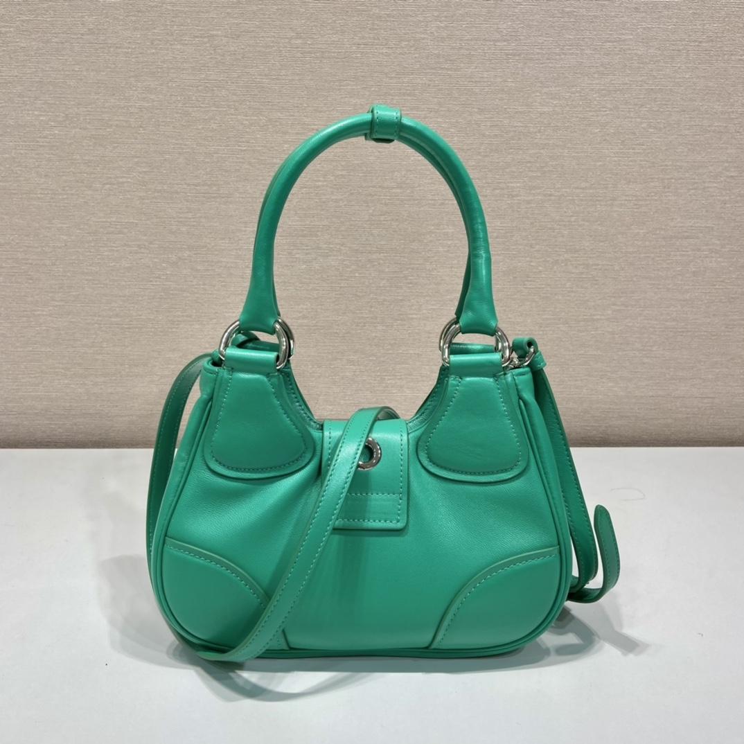 Prada Moon Re-Nylon And Leather Bag(22.5-16-7.5cm) - PerfectKickZ