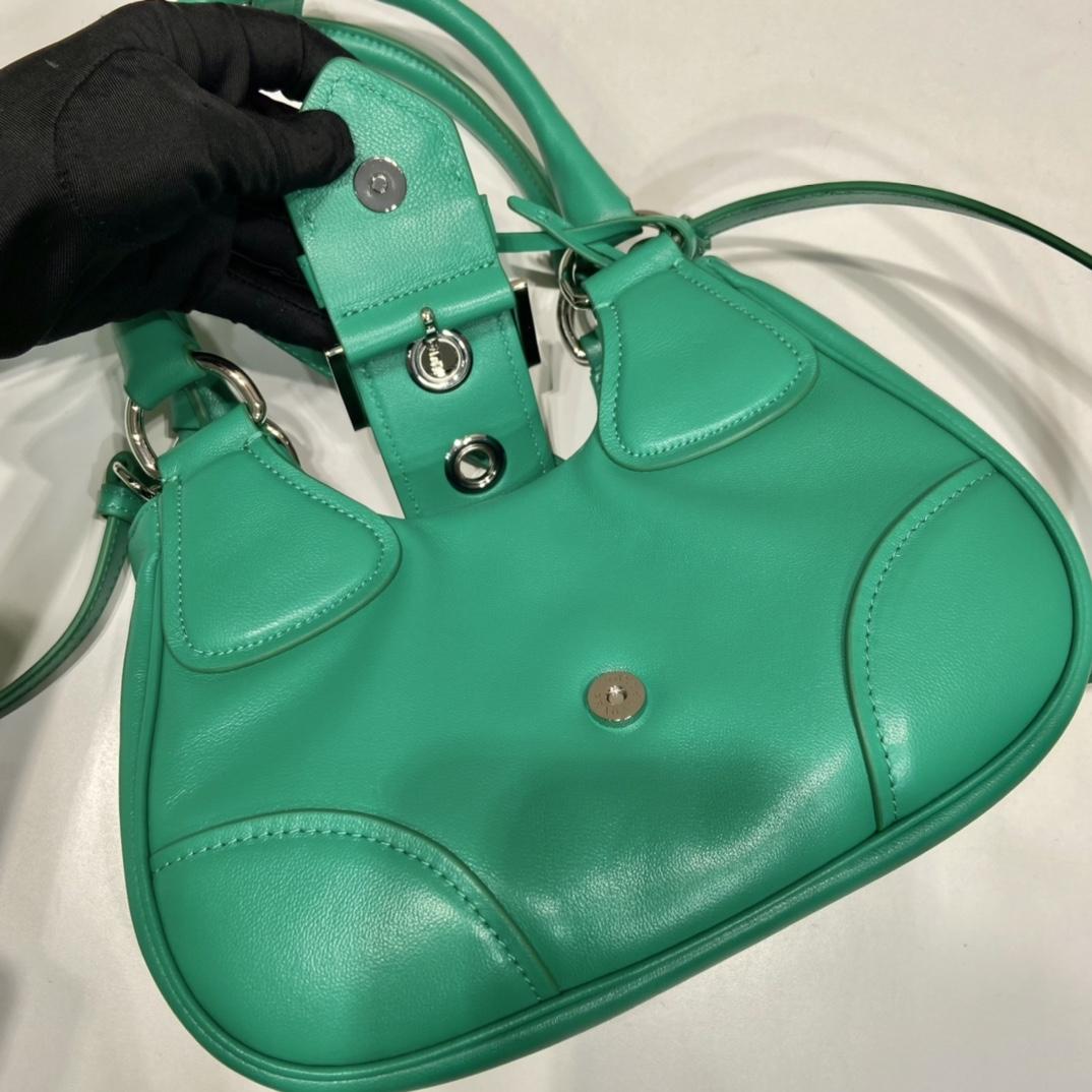 Prada Moon Re-Nylon And Leather Bag(22.5-16-7.5cm) - PerfectKickZ