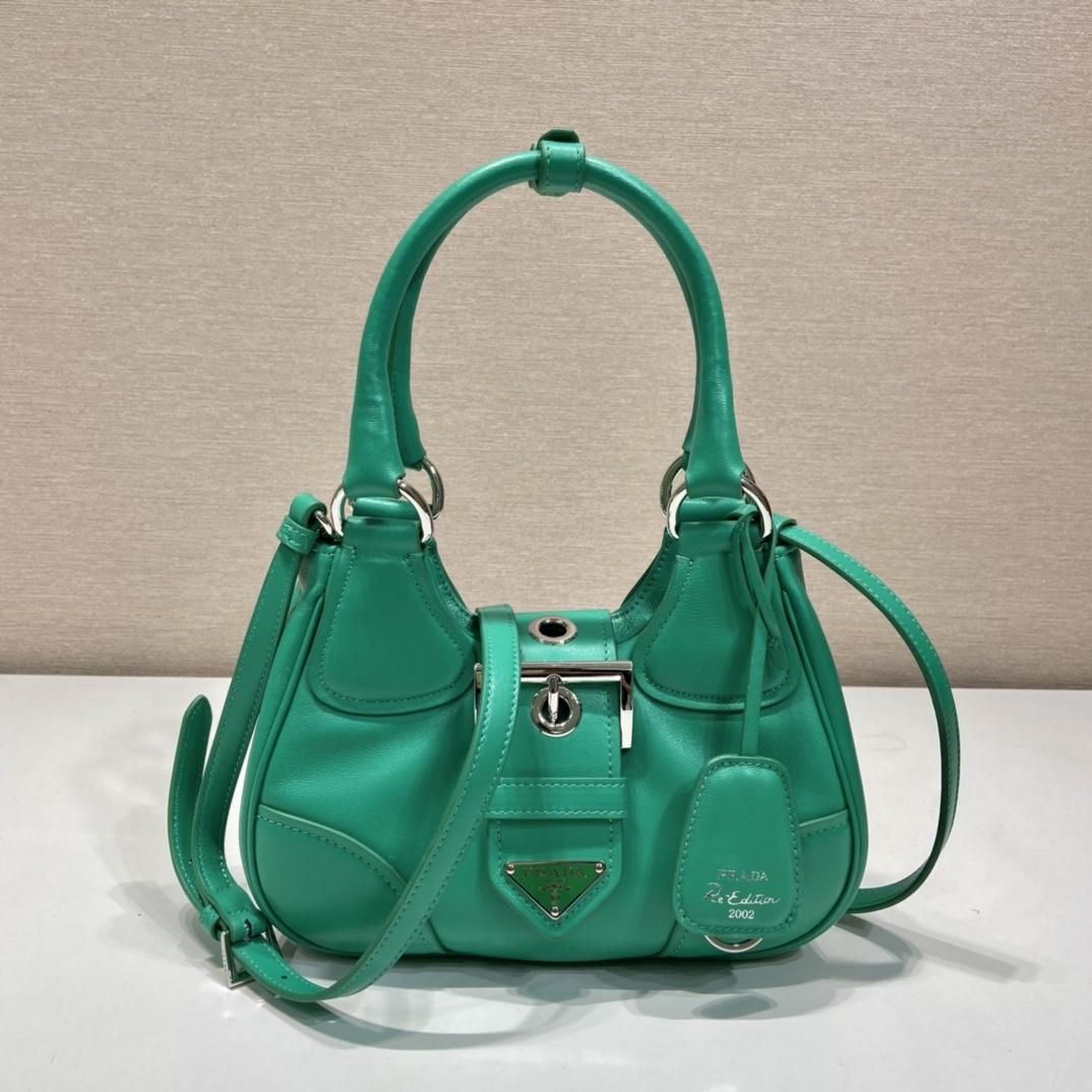Prada Moon Re-Nylon And Leather Bag(22.5-16-7.5cm) - PerfectKickZ