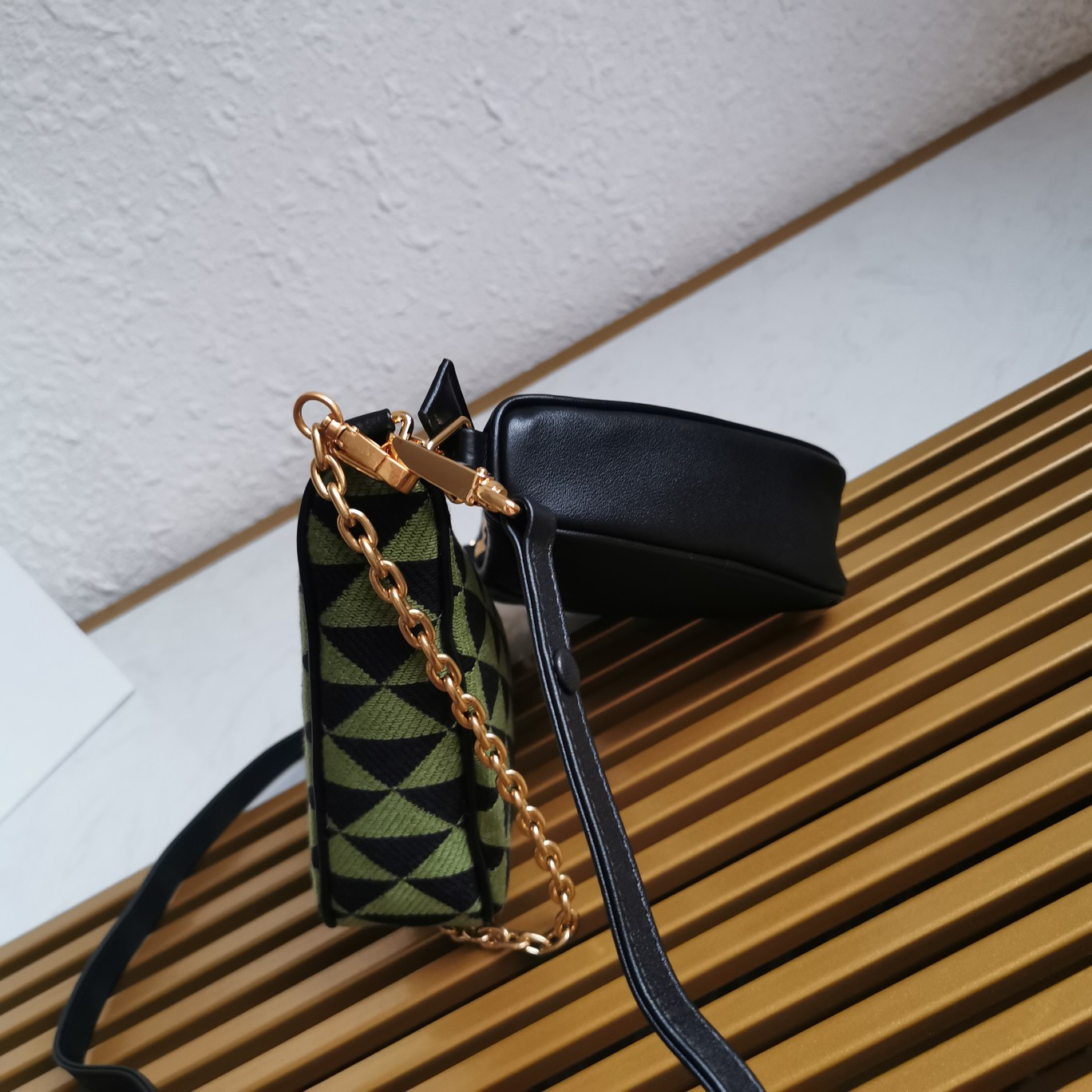 Prada Symbole Leather And Fabric Mini Bag(26-16-13cm) - PerfectKickZ