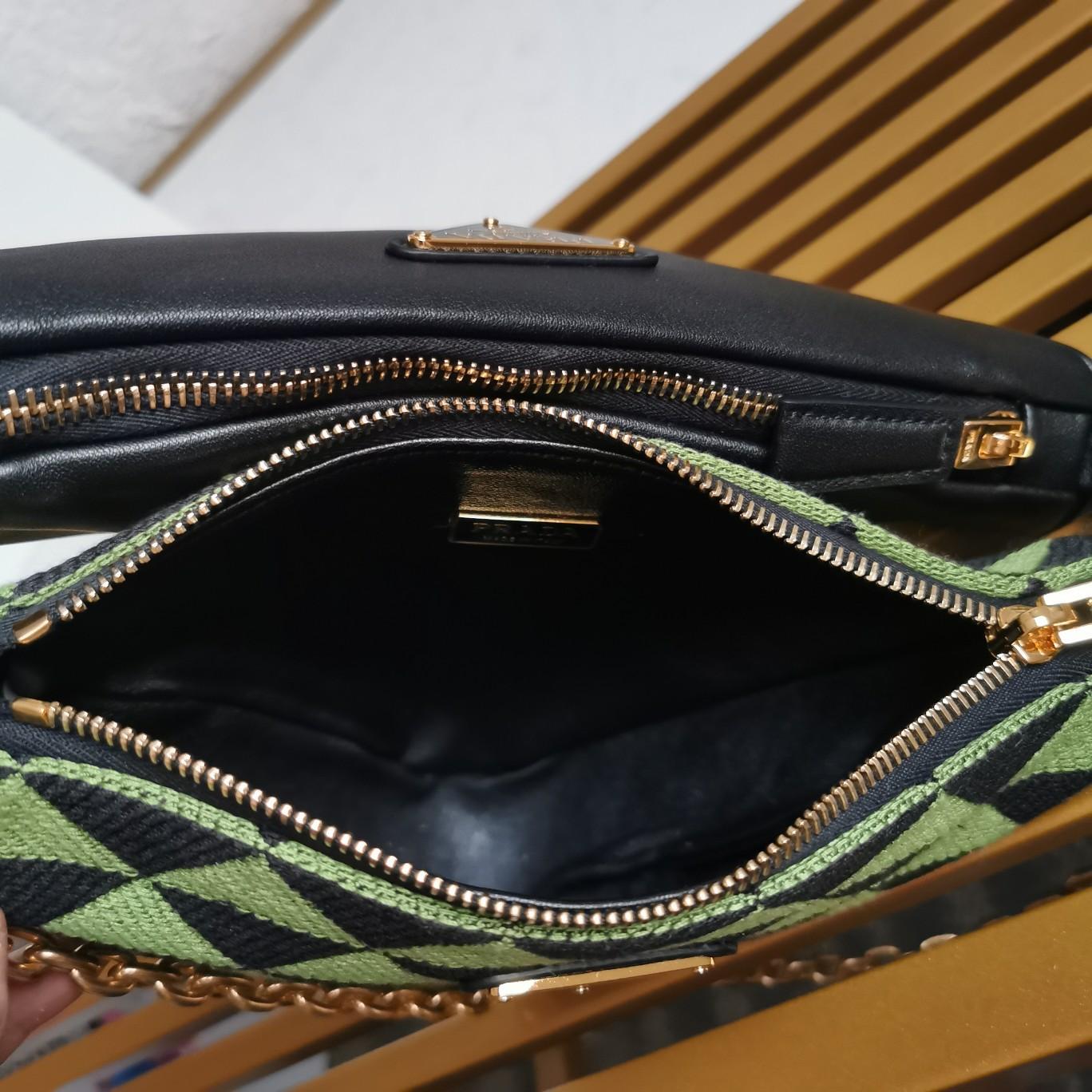 Prada Symbole Leather And Fabric Mini Bag(26-16-13cm) - PerfectKickZ