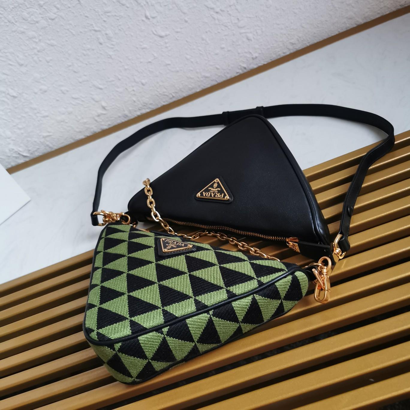 Prada Symbole Leather And Fabric Mini Bag(26-16-13cm) - PerfectKickZ