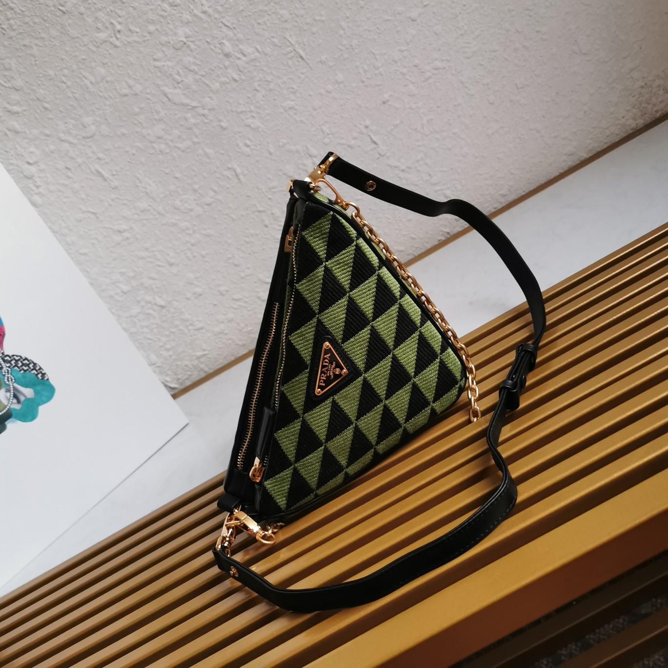 Prada Symbole Leather And Fabric Mini Bag(26-16-13cm) - PerfectKickZ