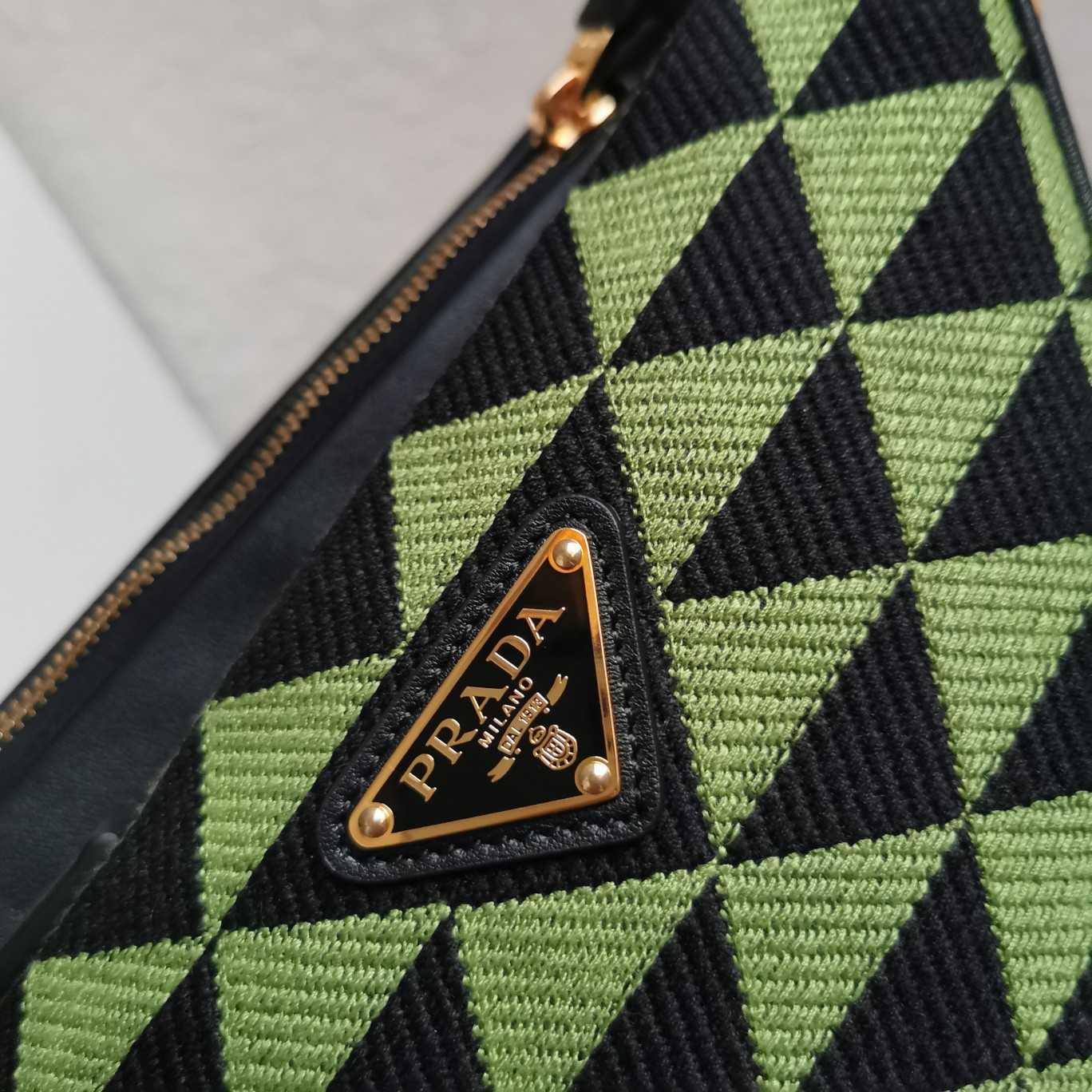 Prada Symbole Leather And Fabric Mini Bag(26-16-13cm) - PerfectKickZ