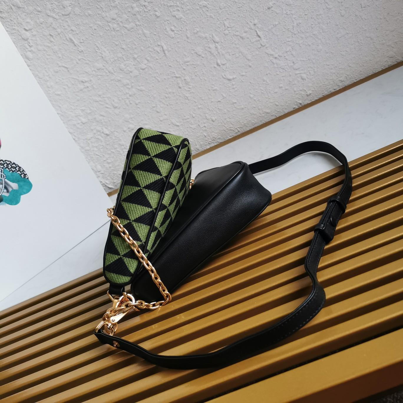 Prada Symbole Leather And Fabric Mini Bag(26-16-13cm) - PerfectKickZ