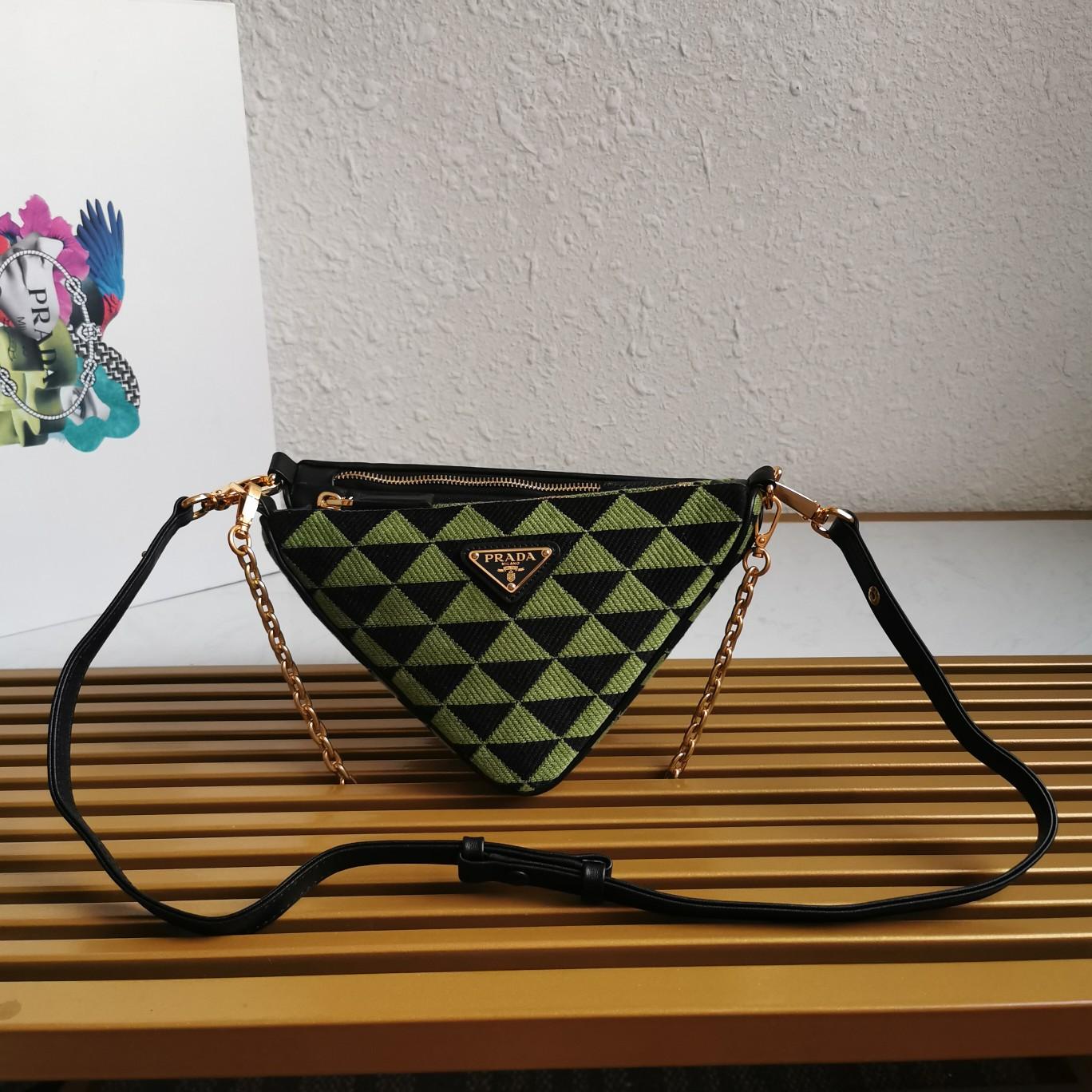 Prada Symbole Leather And Fabric Mini Bag(26-16-13cm) - PerfectKickZ