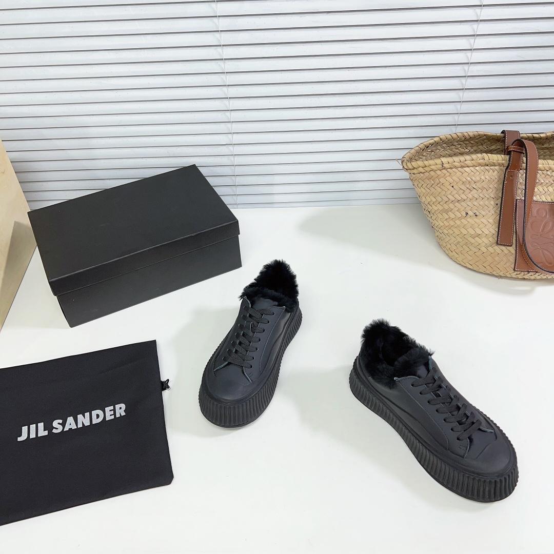 JIl Sander Leather Sneakers With Vulcanized Rubber Sole - PerfectKickZ