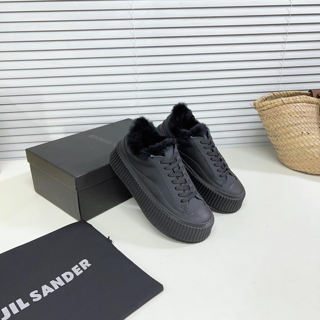 JIl Sander Leather Sneakers With Vulcanized Rubber Sole - PerfectKickZ