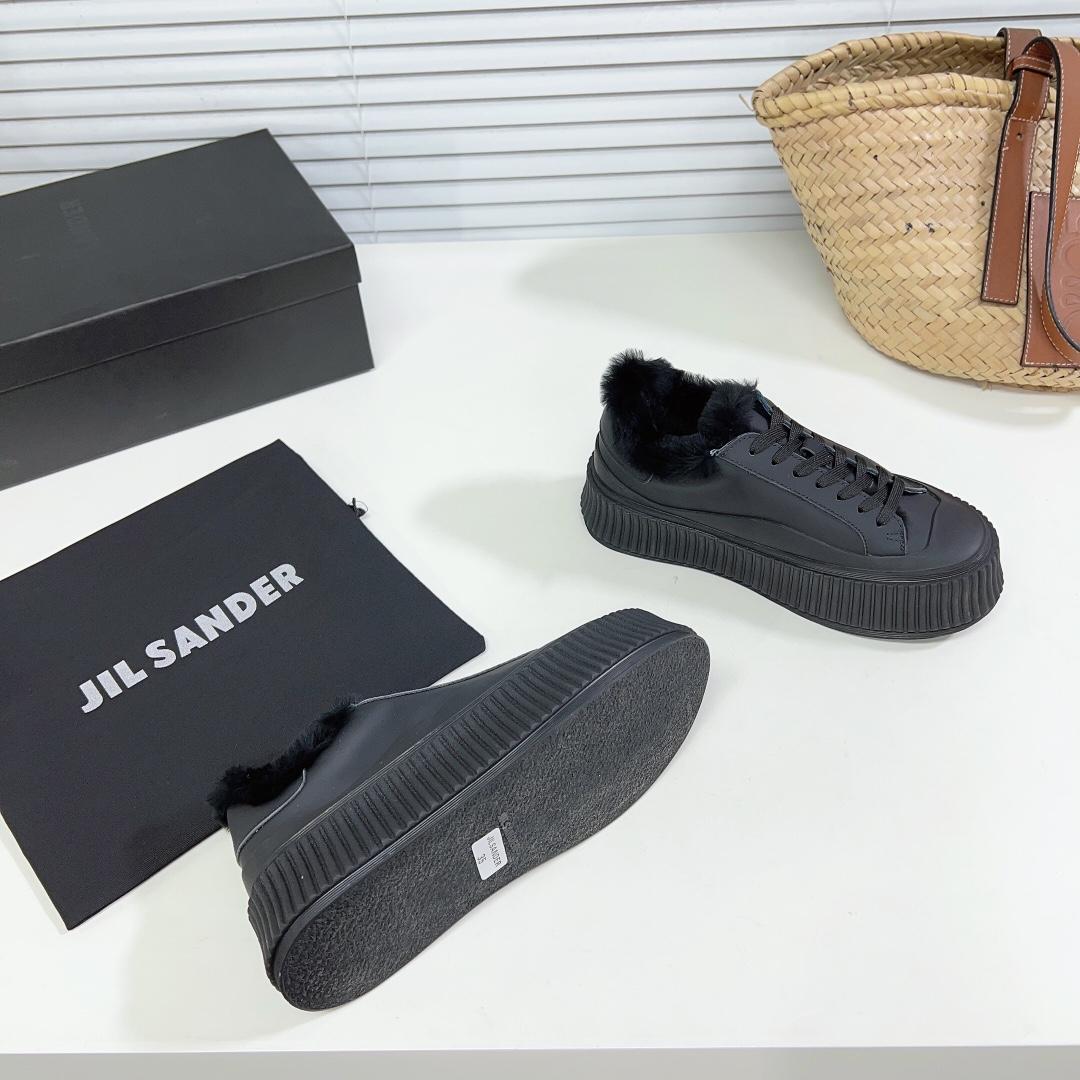 JIl Sander Leather Sneakers With Vulcanized Rubber Sole - PerfectKickZ