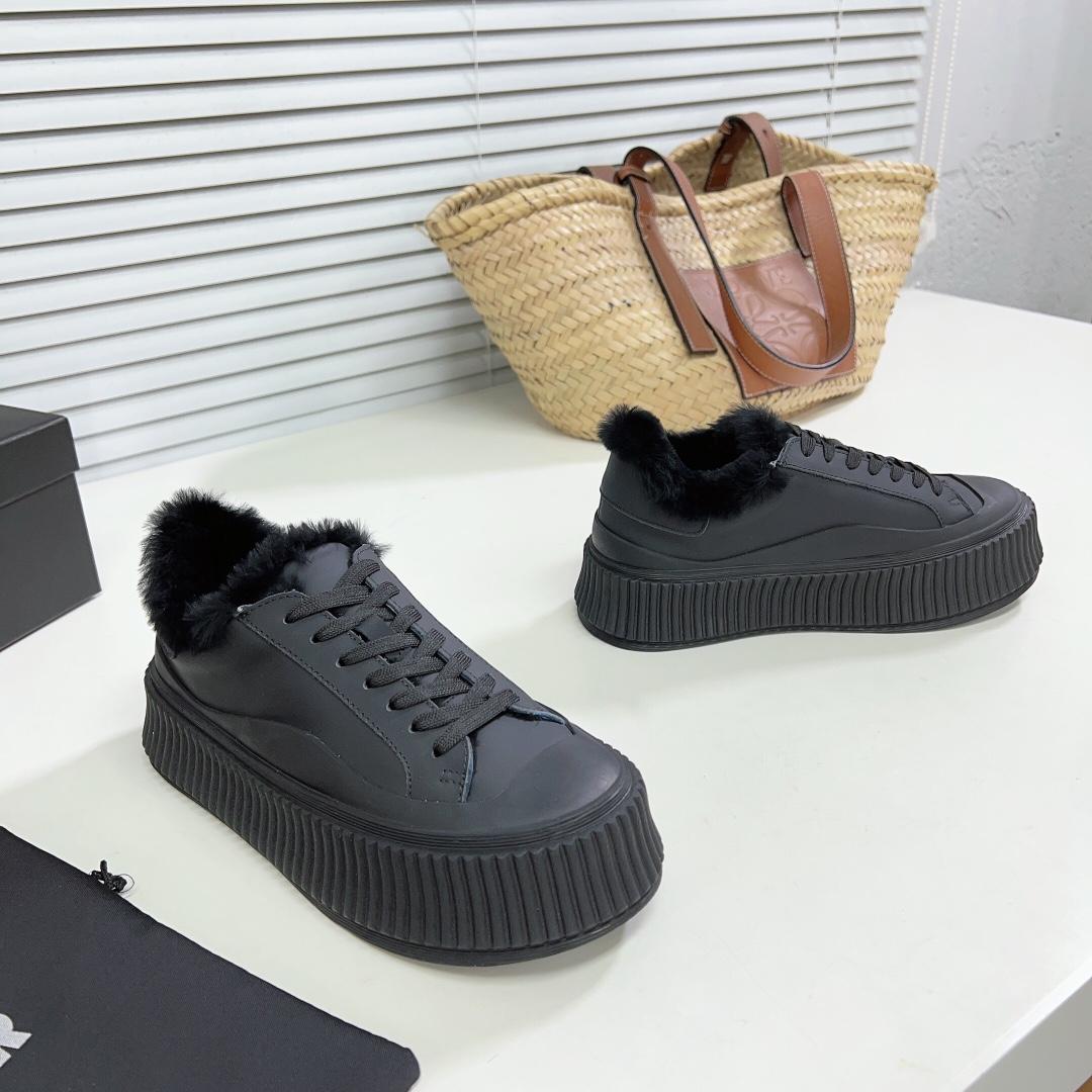 JIl Sander Leather Sneakers With Vulcanized Rubber Sole - PerfectKickZ