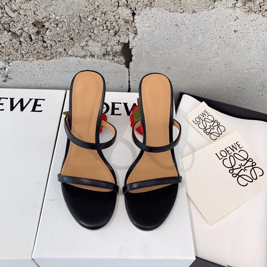 Loewe Rose Heel Sandal In Goatskin - PerfectKickZ