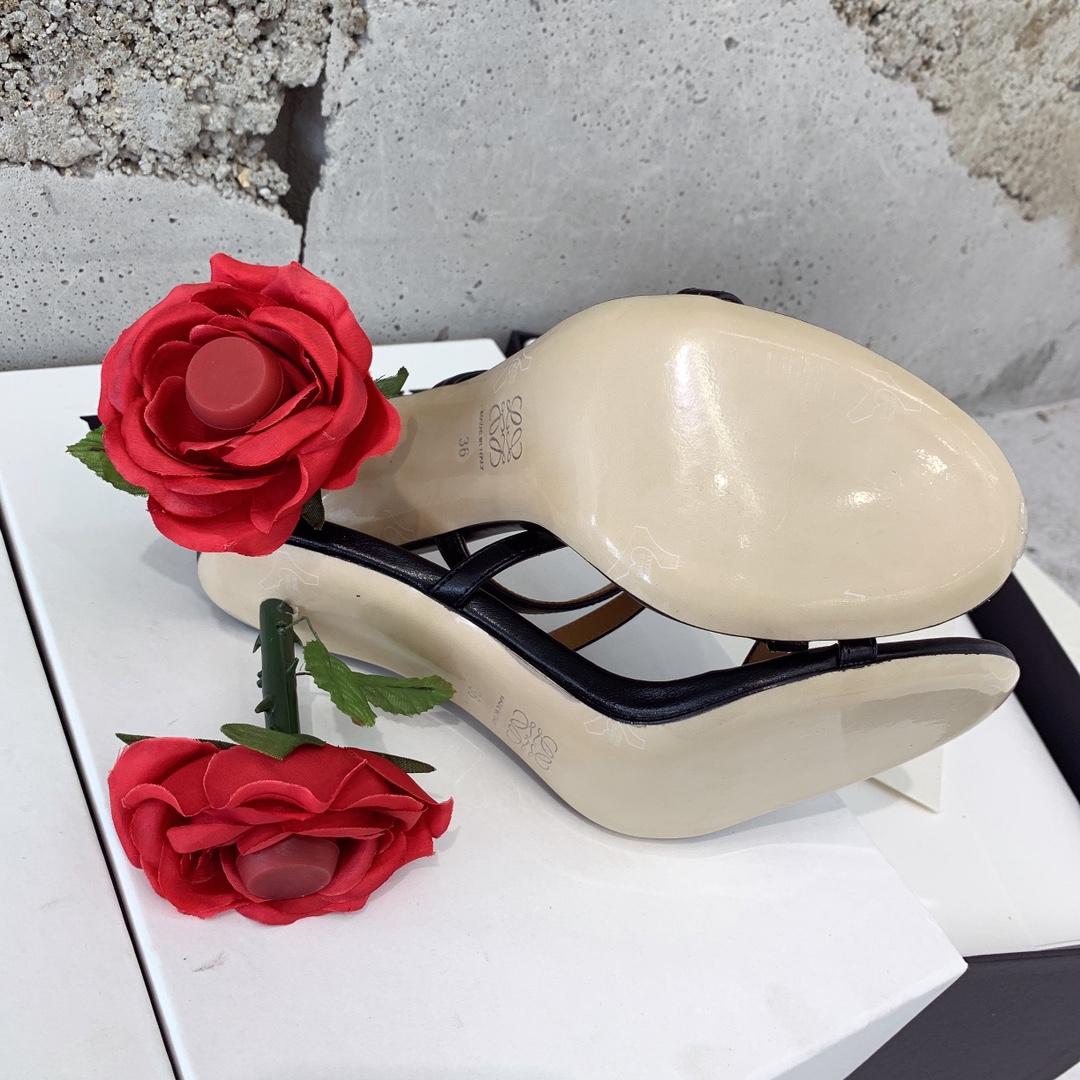 Loewe Rose Heel Sandal In Goatskin - PerfectKickZ
