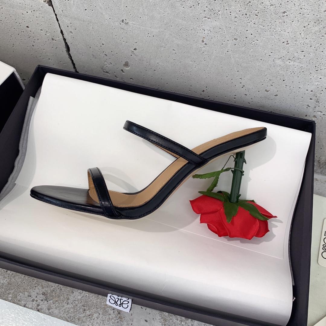 Loewe Rose Heel Sandal In Goatskin - PerfectKickZ