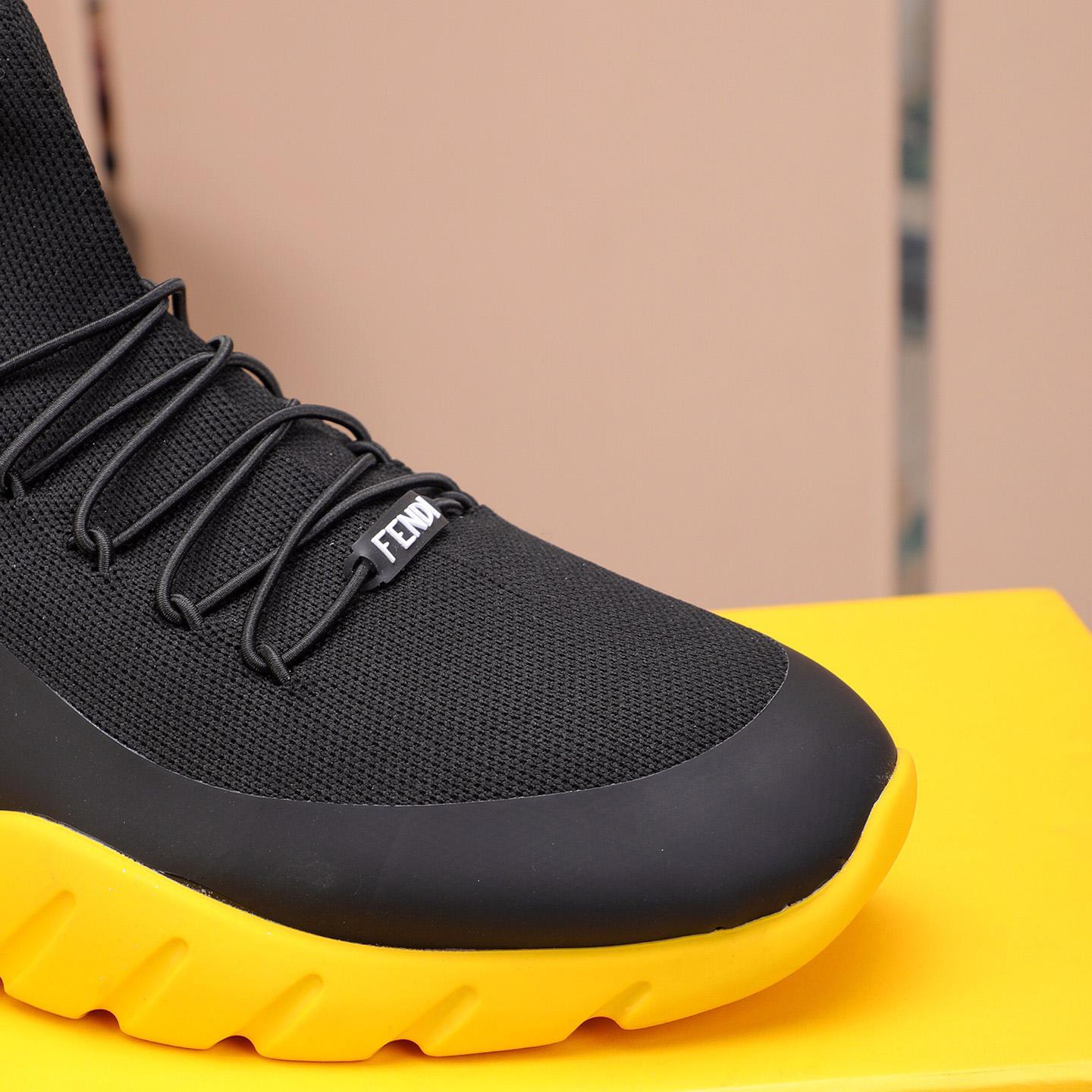 Fendi Black Tech Mesh High-Tops Sneakers - PerfectKickZ