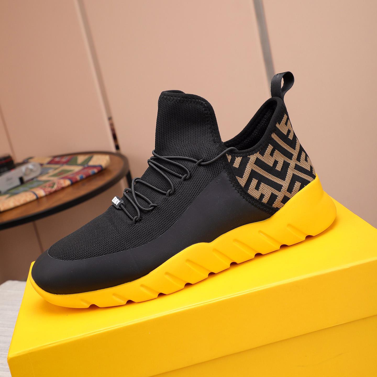 Fendi Black Tech Mesh High-Tops Sneakers - 