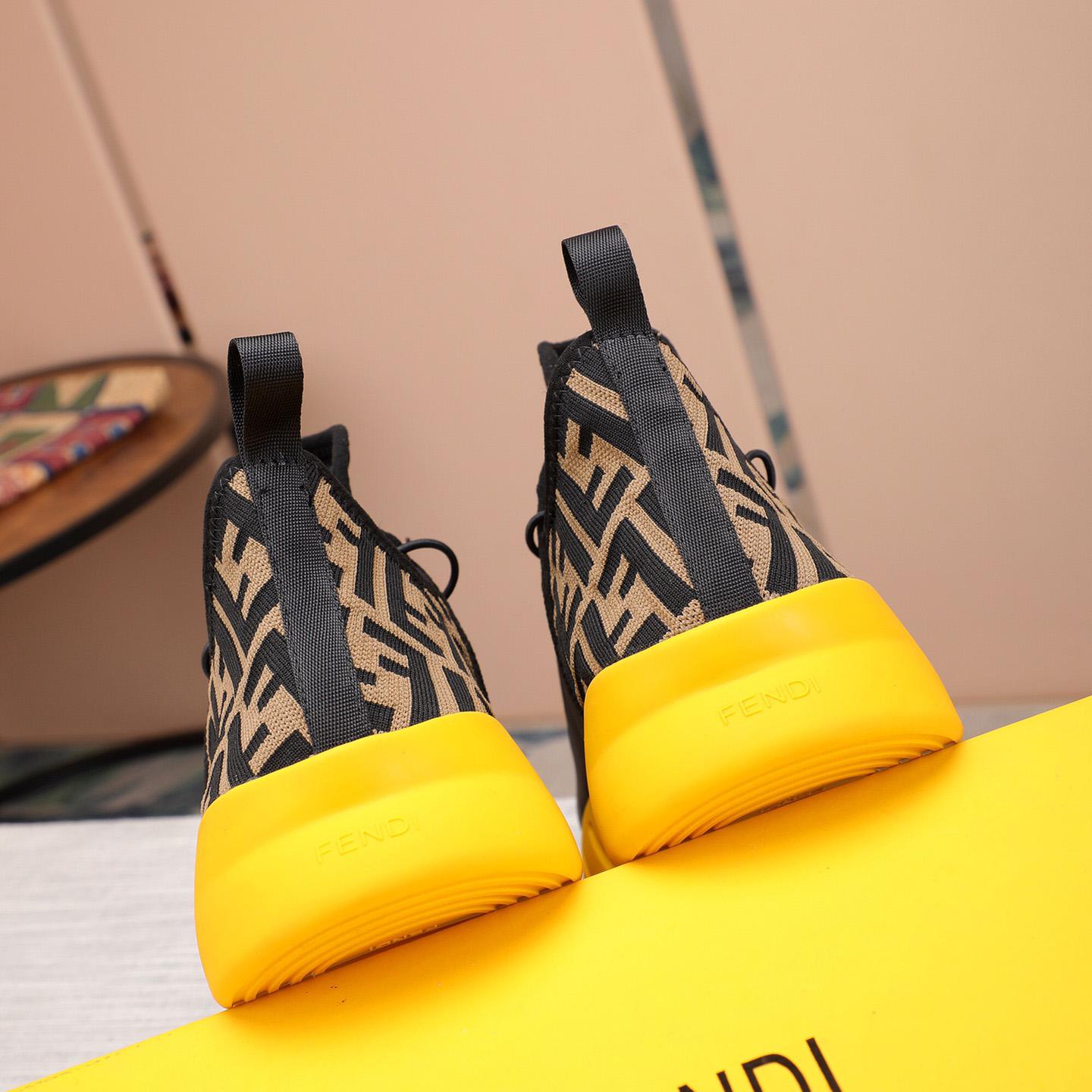 Fendi Black Tech Mesh High-Tops Sneakers - 