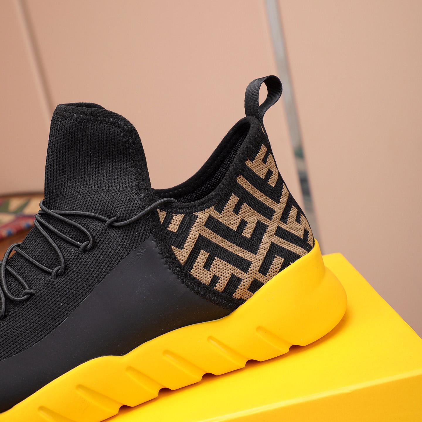 Fendi Black Tech Mesh High-Tops Sneakers - 