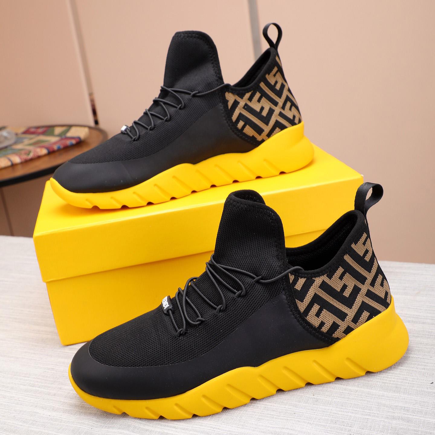 Fendi Black Tech Mesh High-Tops Sneakers - 