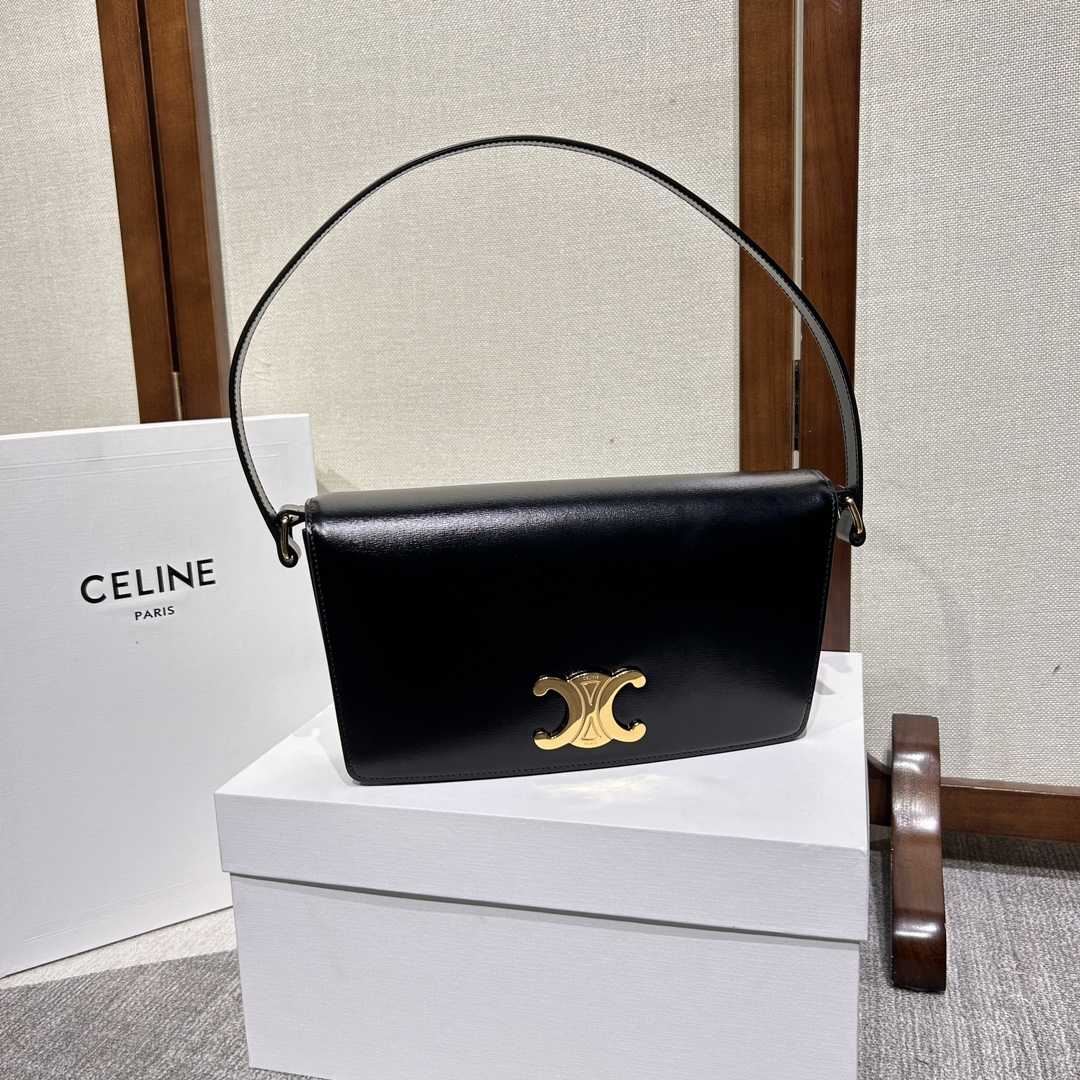 Celine Trapeze Triomphe Bag In Shiny Calfskin - PerfectKickZ