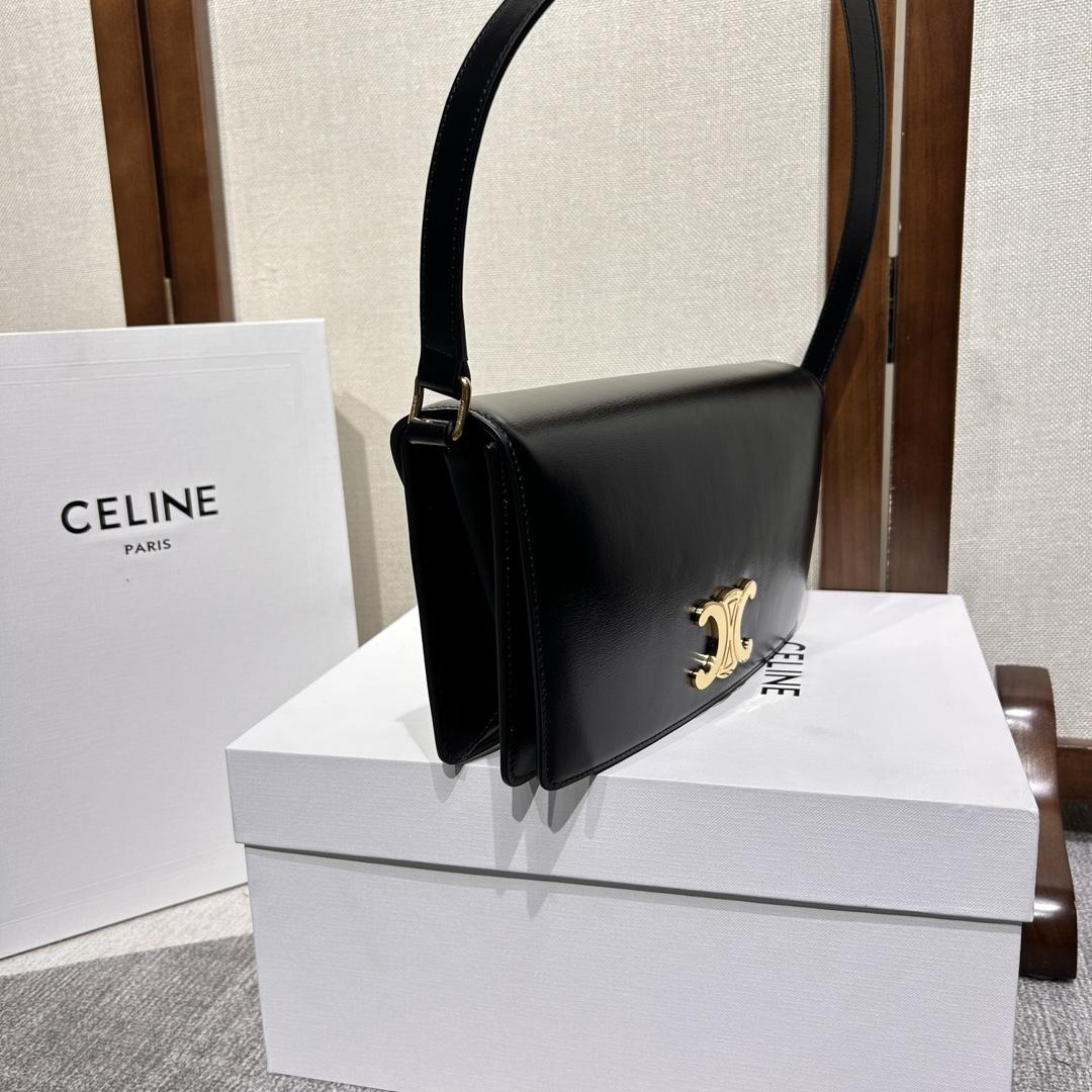 Celine Trapeze Triomphe Bag In Shiny Calfskin - PerfectKickZ