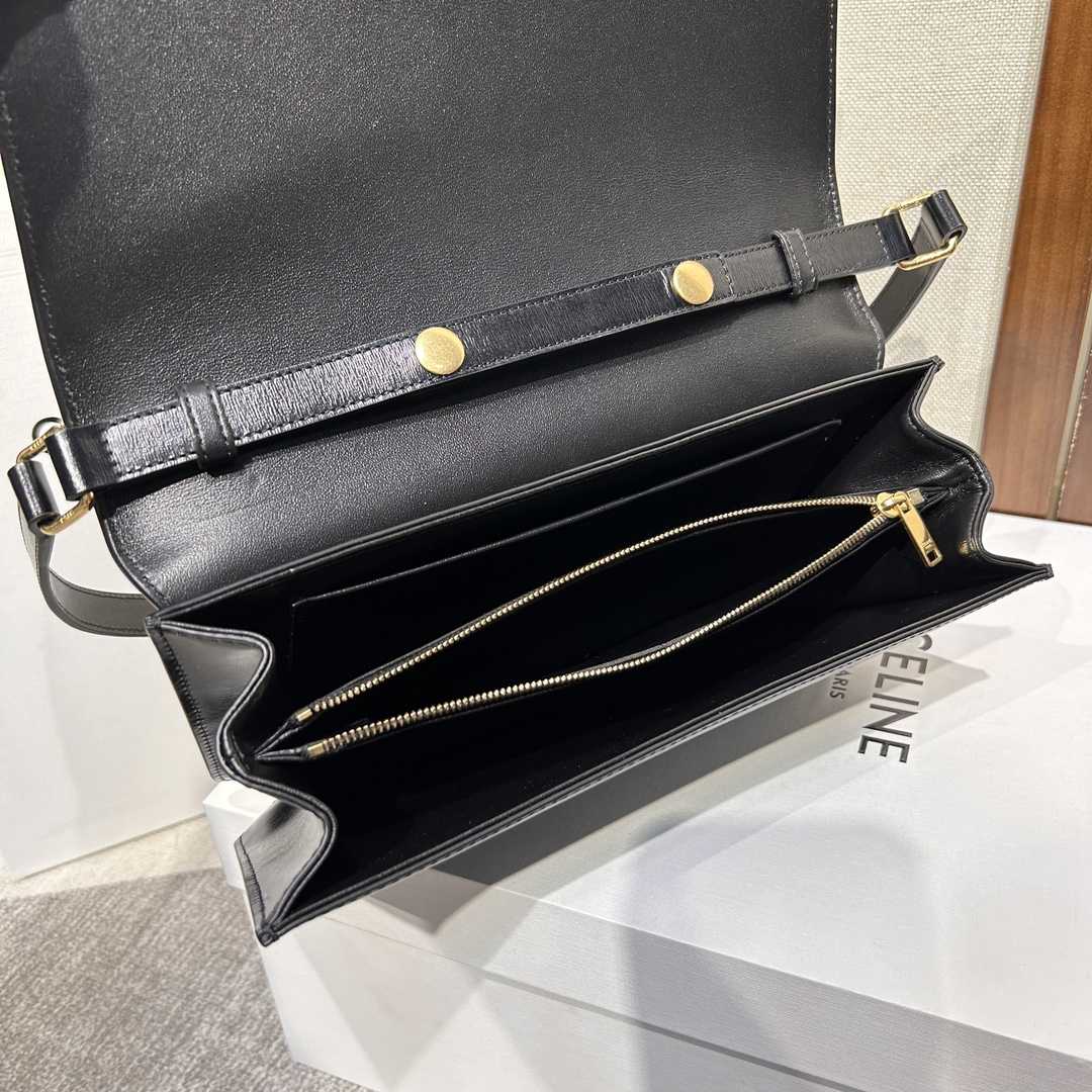 Celine Trapeze Triomphe Bag In Shiny Calfskin - PerfectKickZ