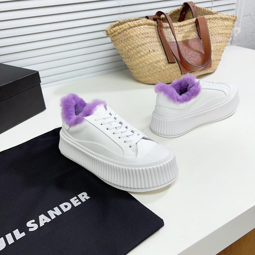 JIl Sander Leather Sneakers With Vulcanized Rubber Sole - PerfectKickZ