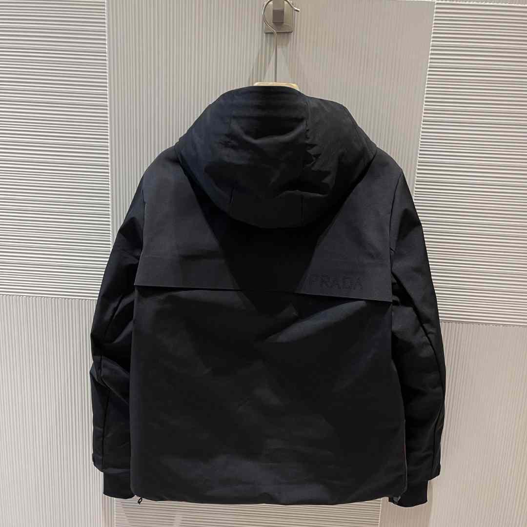 Prada Logo Hooded Puffer Jacket - PerfectKickZ