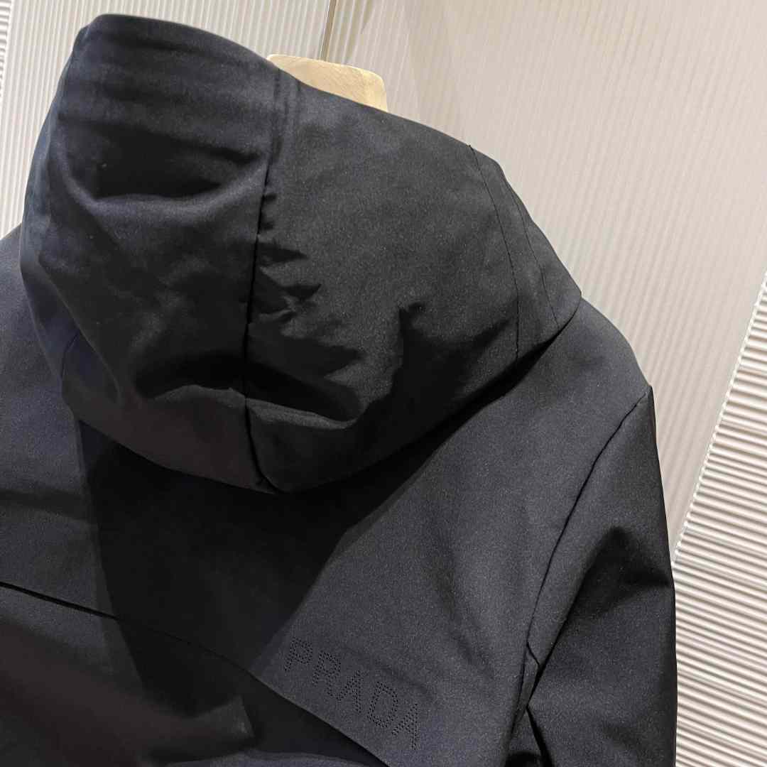 Prada Logo Hooded Puffer Jacket - PerfectKickZ