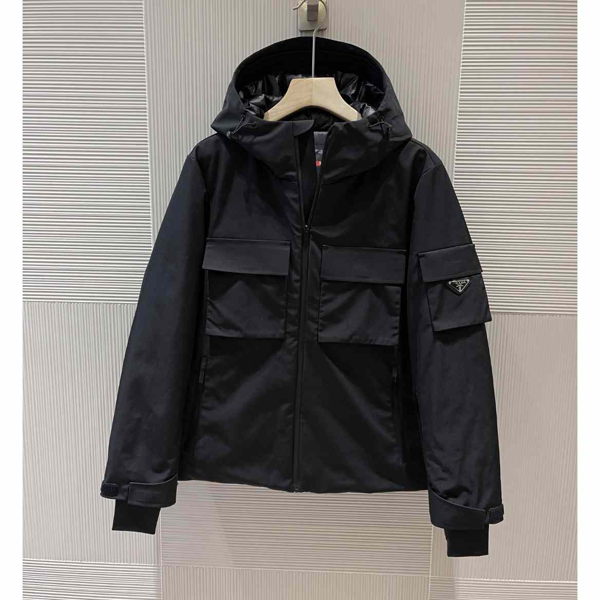 Prada Logo Hooded Puffer Jacket - PerfectKickZ