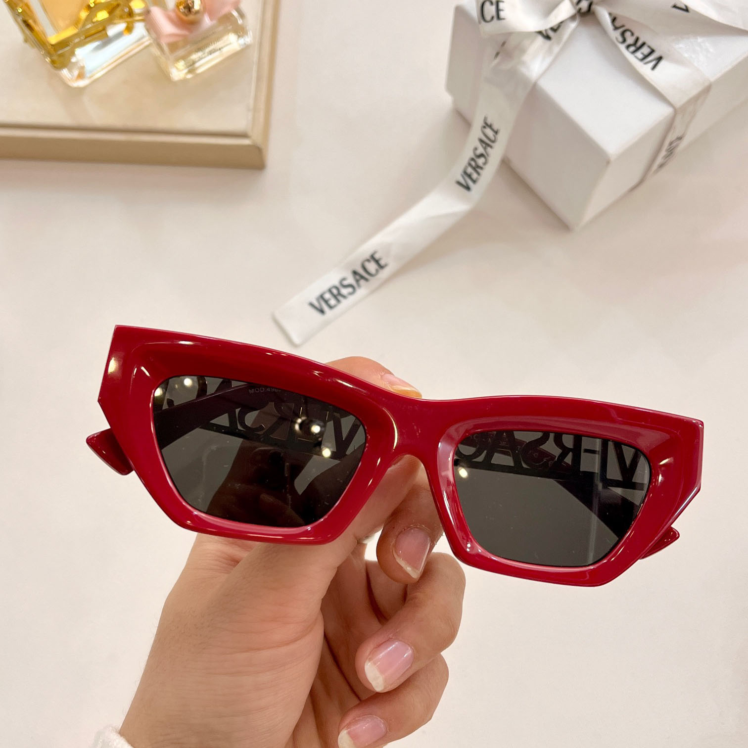 Versace 90s Vintage Logo Cat-Eye Sunglasses     VE4967  - PerfectKickZ