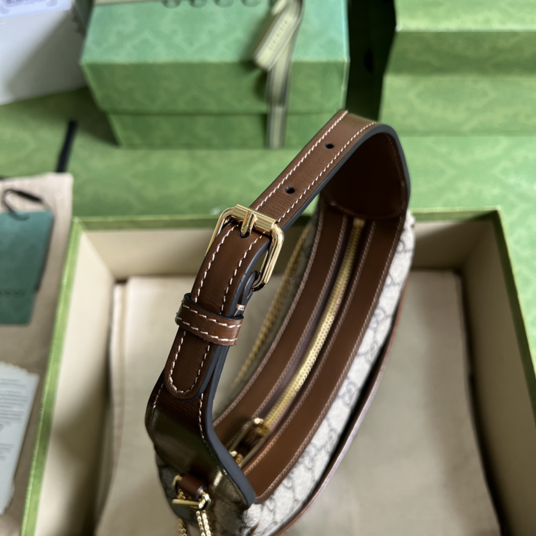 Gucci Half-Moon-Shaped Mini Bag With Interlocking G(22-12.5-5cm)   - PerfectKickZ