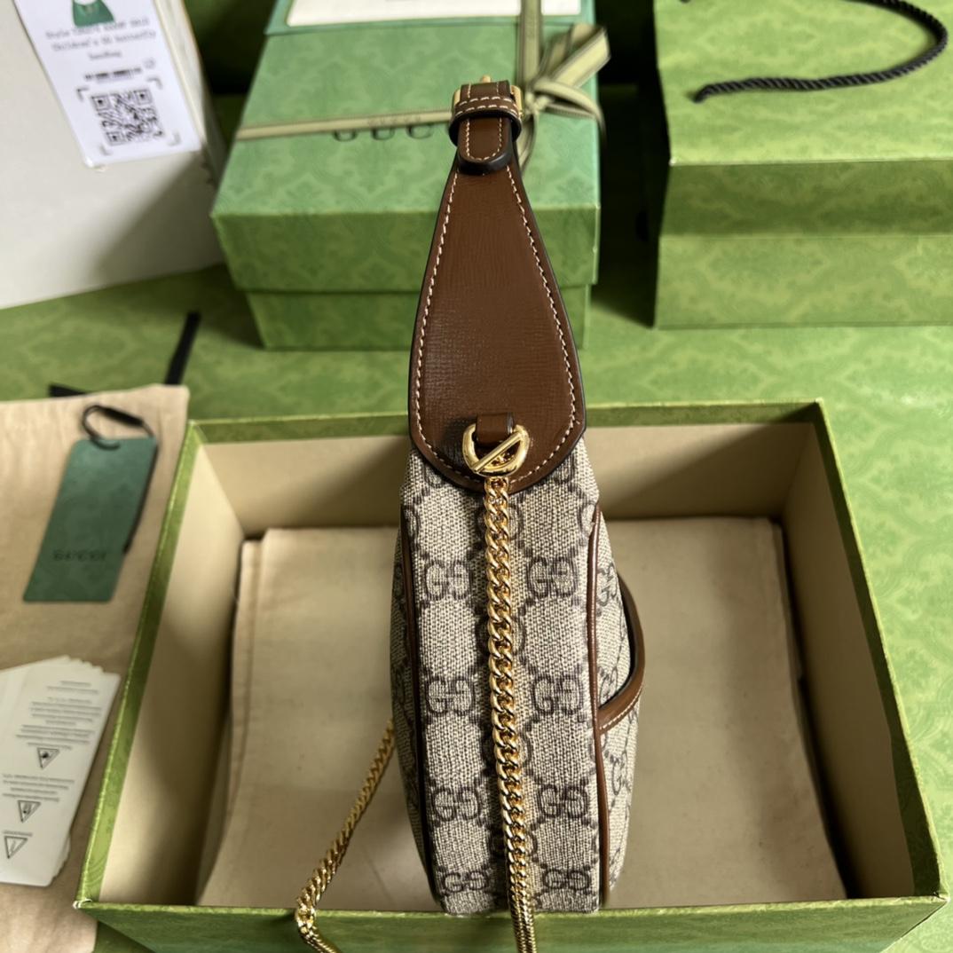 Gucci Half-Moon-Shaped Mini Bag With Interlocking G(22-12.5-5cm)   - PerfectKickZ