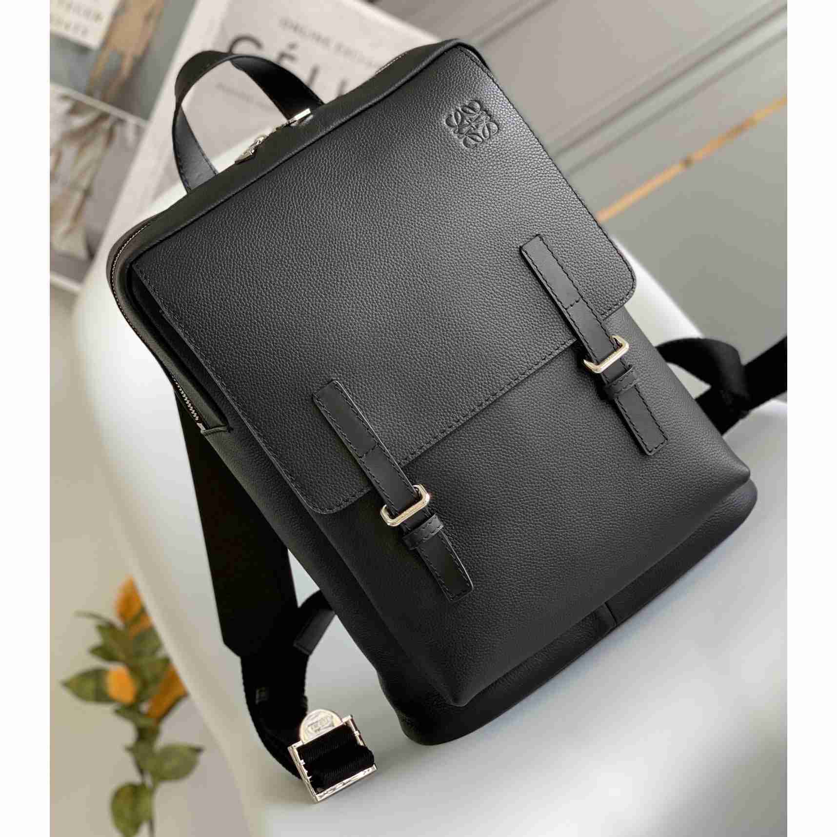 Loewe Military Backpack In Soft Grained Calfskin - PerfectKickZ